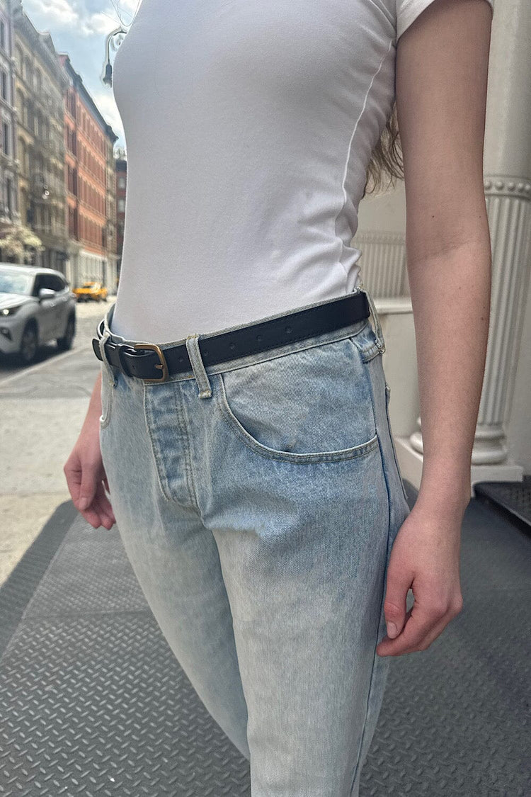 Faux Leather Buckle Belt | Gold