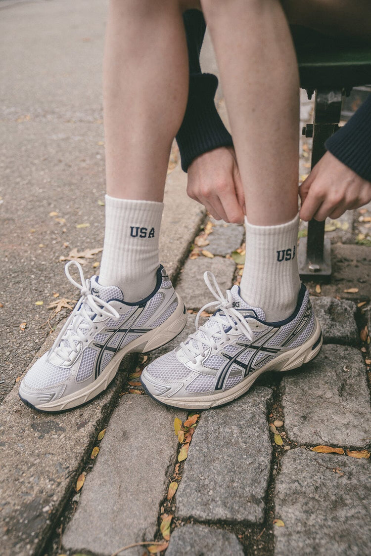 USA Crew Socks | White