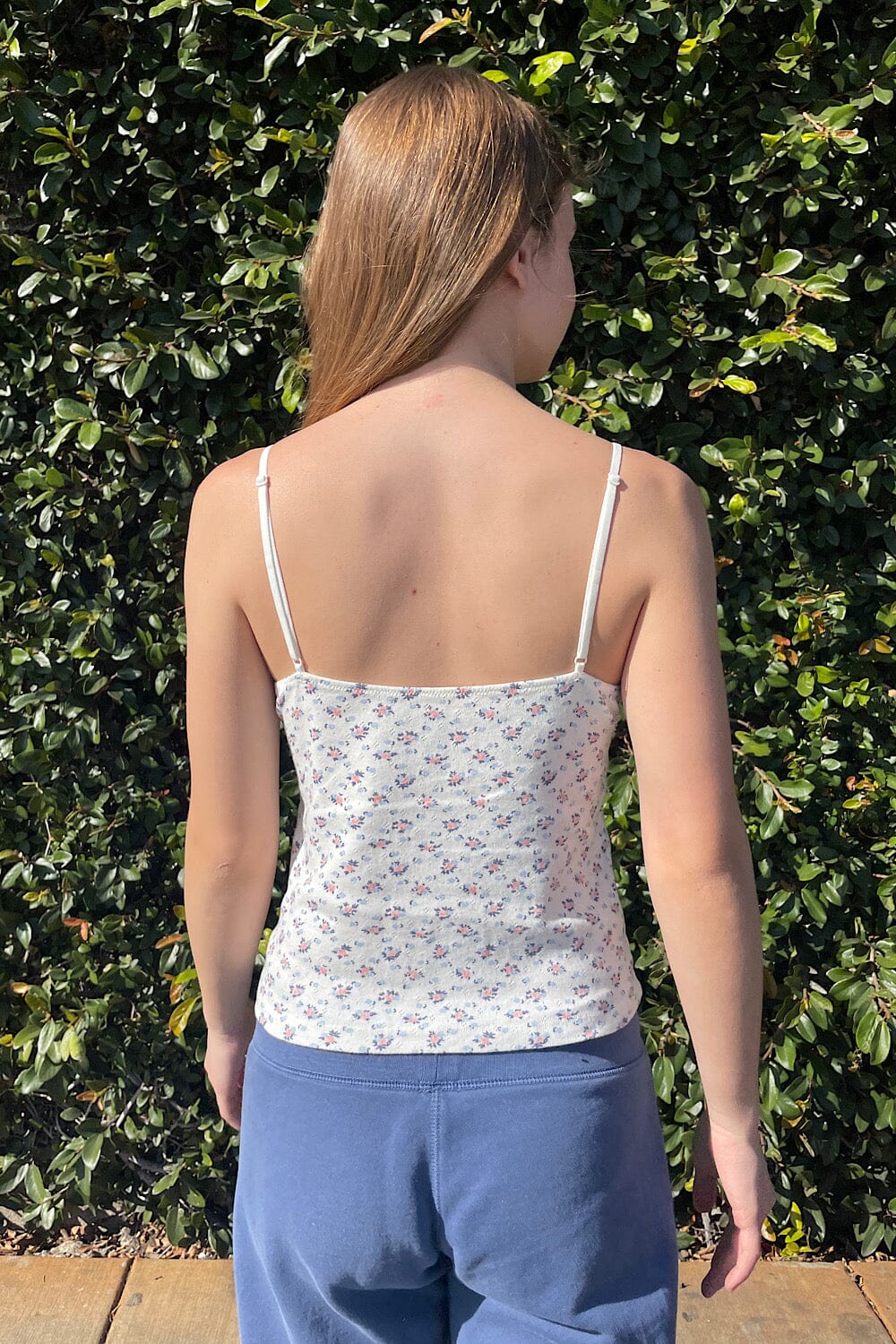 Amara Floral Tank | Pink And Steel Blue Floral / XS/S