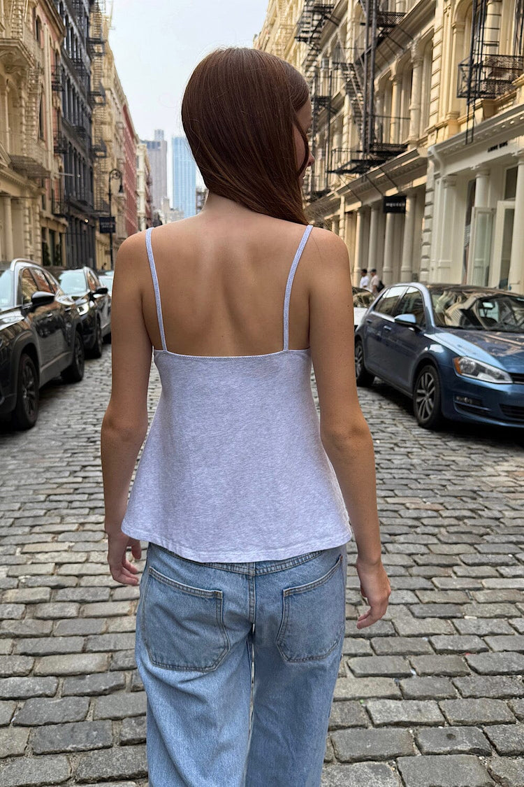 Amara Ruffle Tank | Light Silver / XS/S