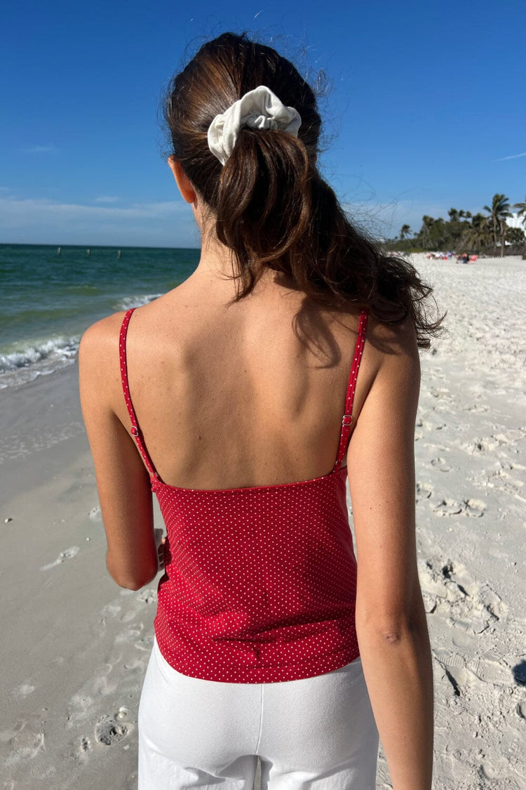 Tiffany Polka Dot Tank | Red With White Polka Dots / XS/S