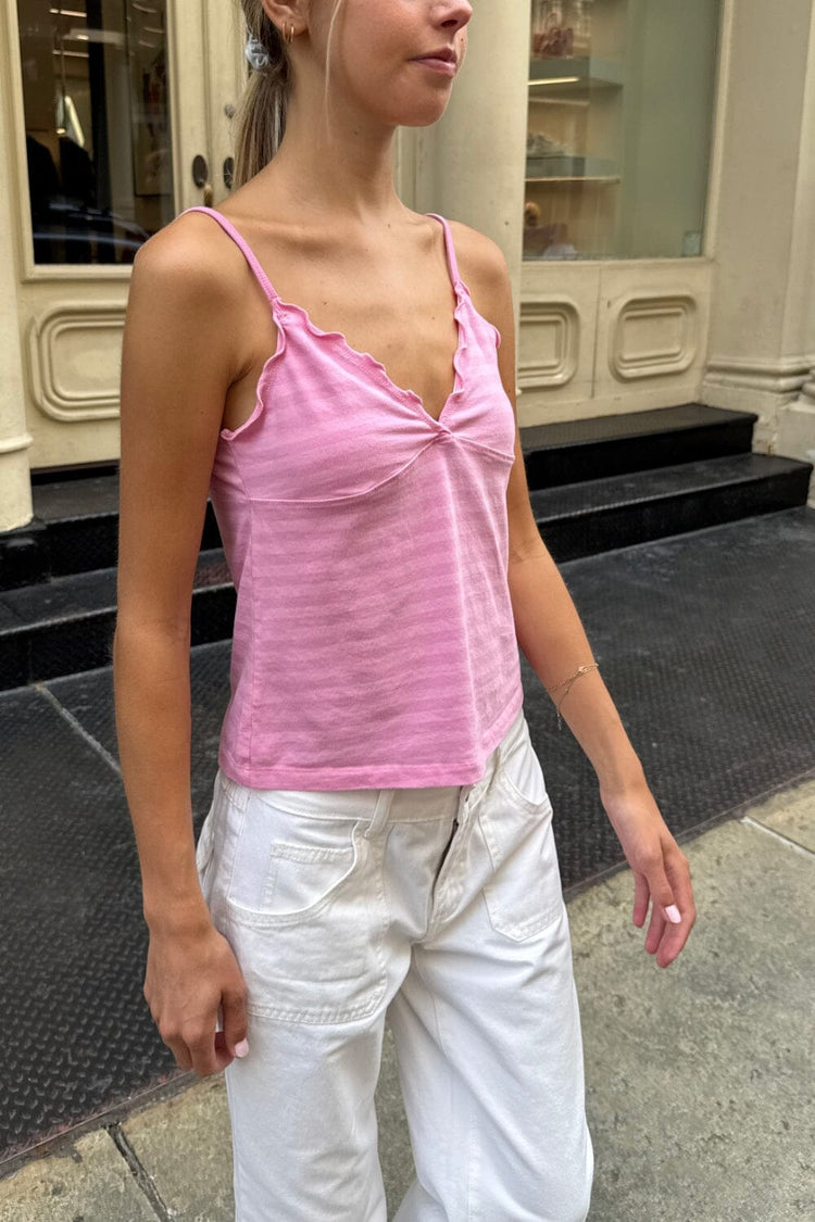 Tiffany Striped Tank | Bubblegum Pink and Pink Stripes / XS/S
