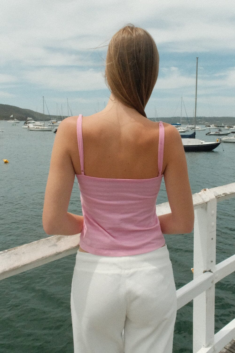 Tiffany Striped Tank | Bubblegum Pink and Pink Stripes / XS/S