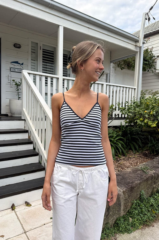 Dark Navy and White Stripes / XS/S