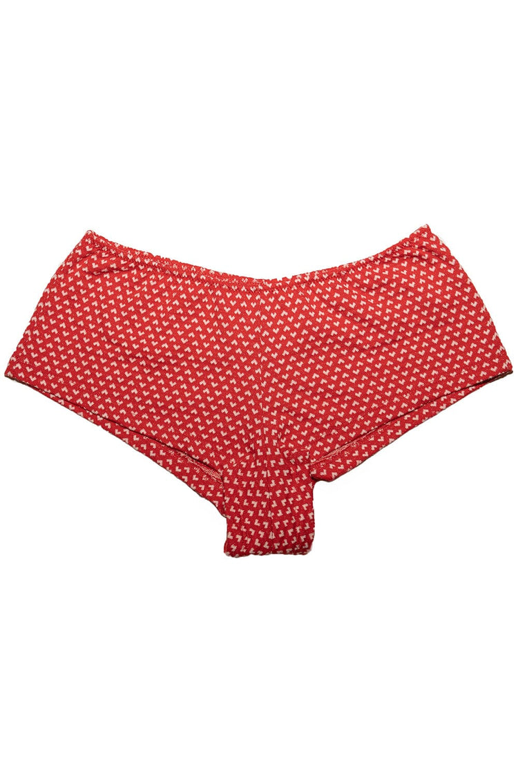 Hearts Hipster Underwear | Red with White Hearts / XS/S