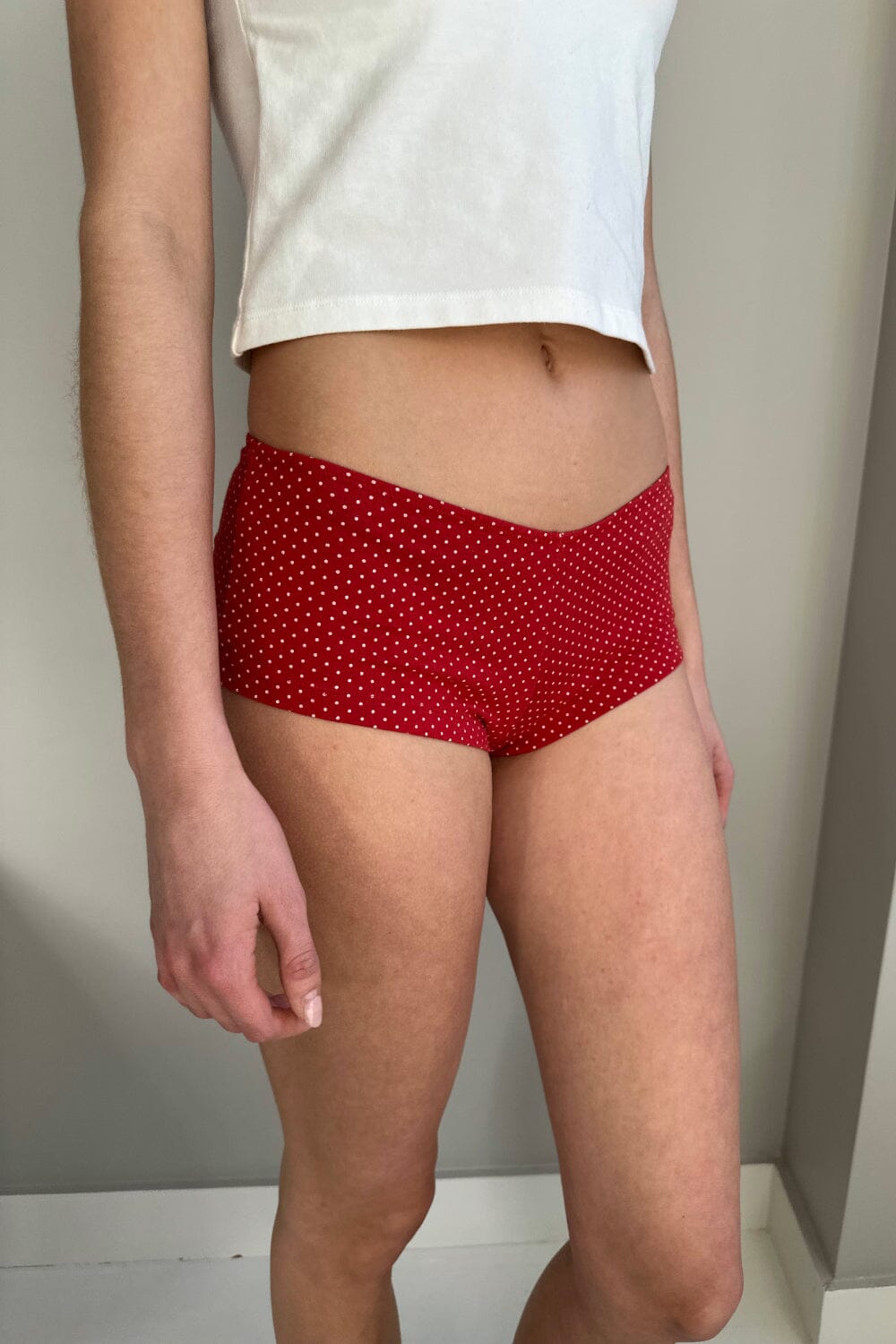 Red With White Polka Dots / XS/S
