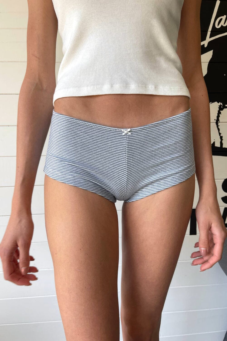 Striped Boy Short Underwear | Light Blue With White Stripes / XS/S