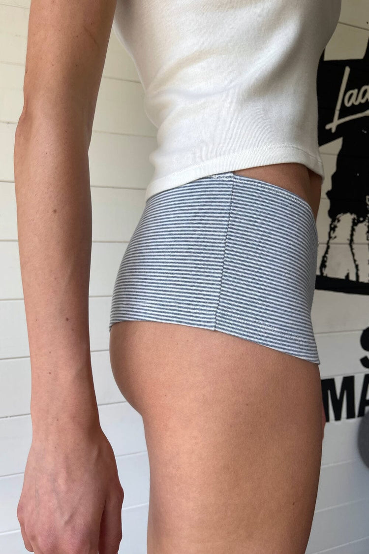 Striped Boy Short Underwear | Light Blue With White Stripes / XS/S