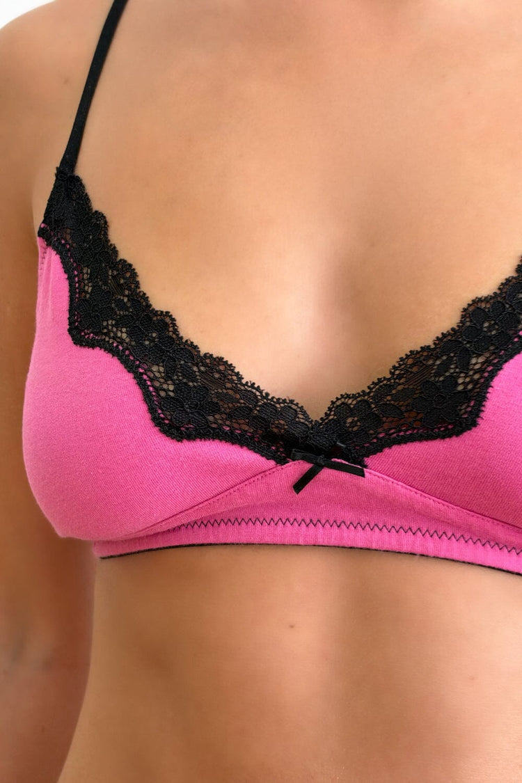Lace Bra | Bright Pink / XS/S