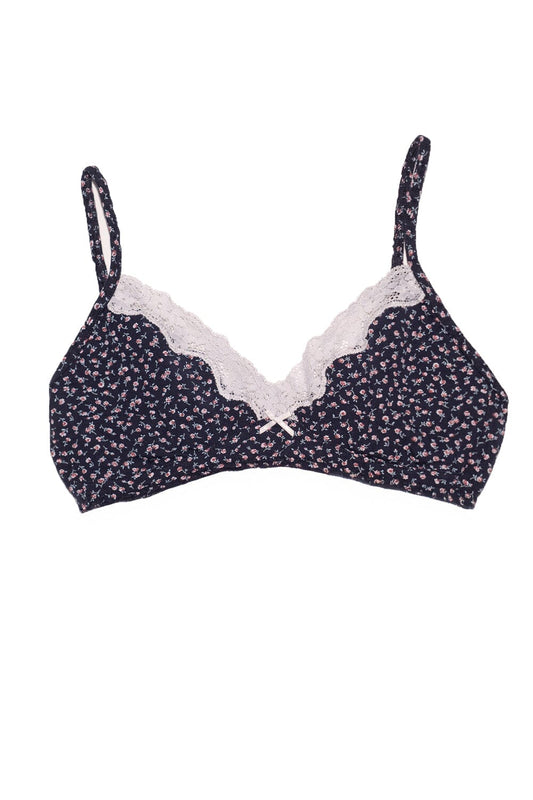 Navy Blue With Floral / XS/S
