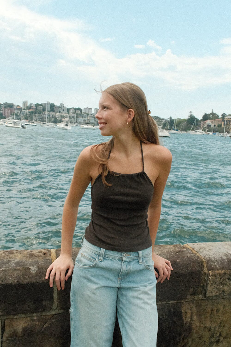 Cleo Halter Top | Mocha / XS/S