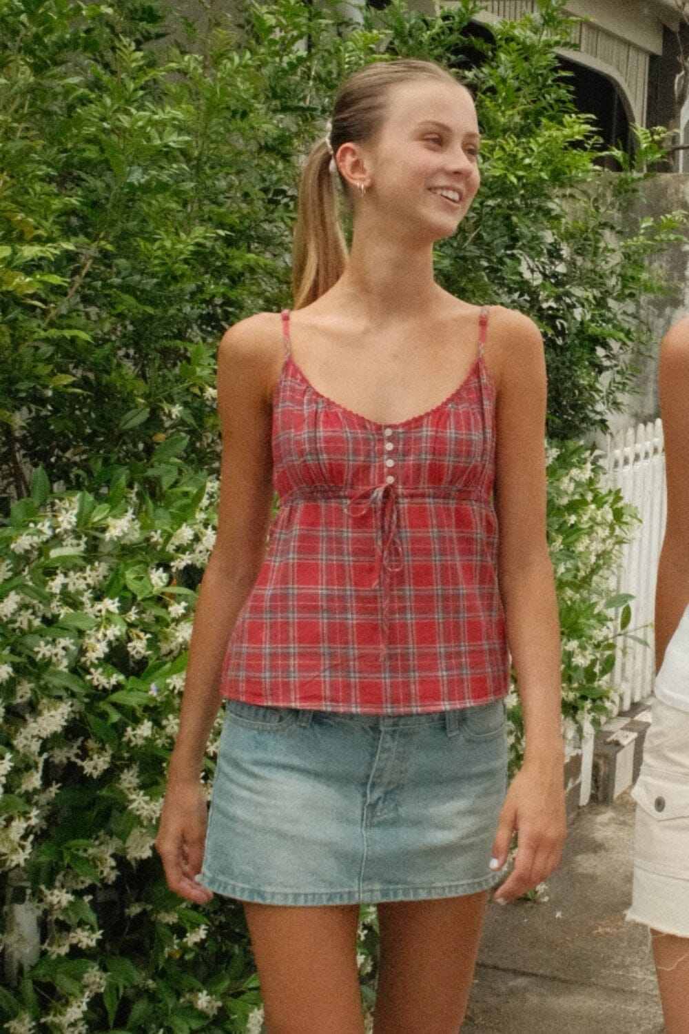 Red with Black and Brown Plaid / XS/S