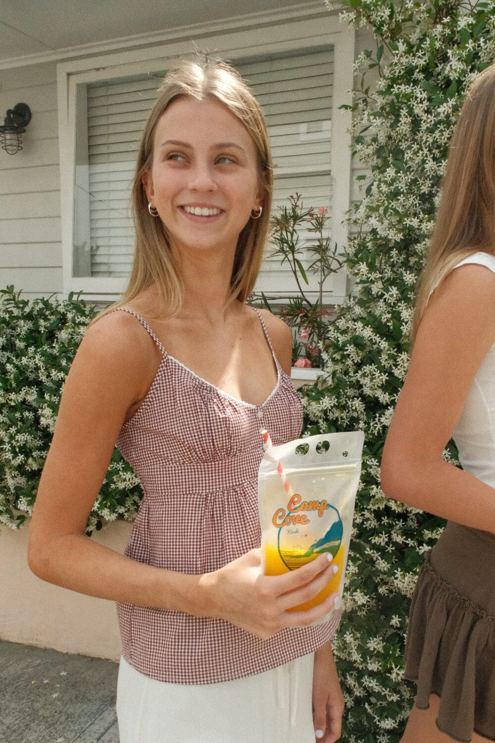 Burgundy And White Checkered / XS/S