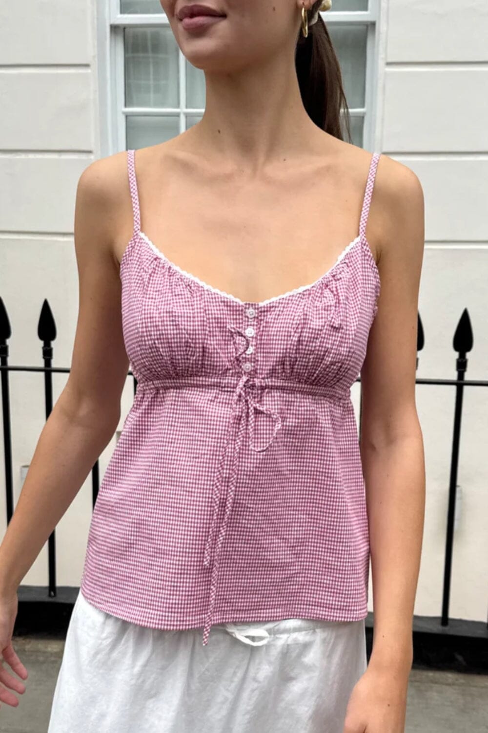 Tiffany Gingham Top | Red Gingham / XS/S