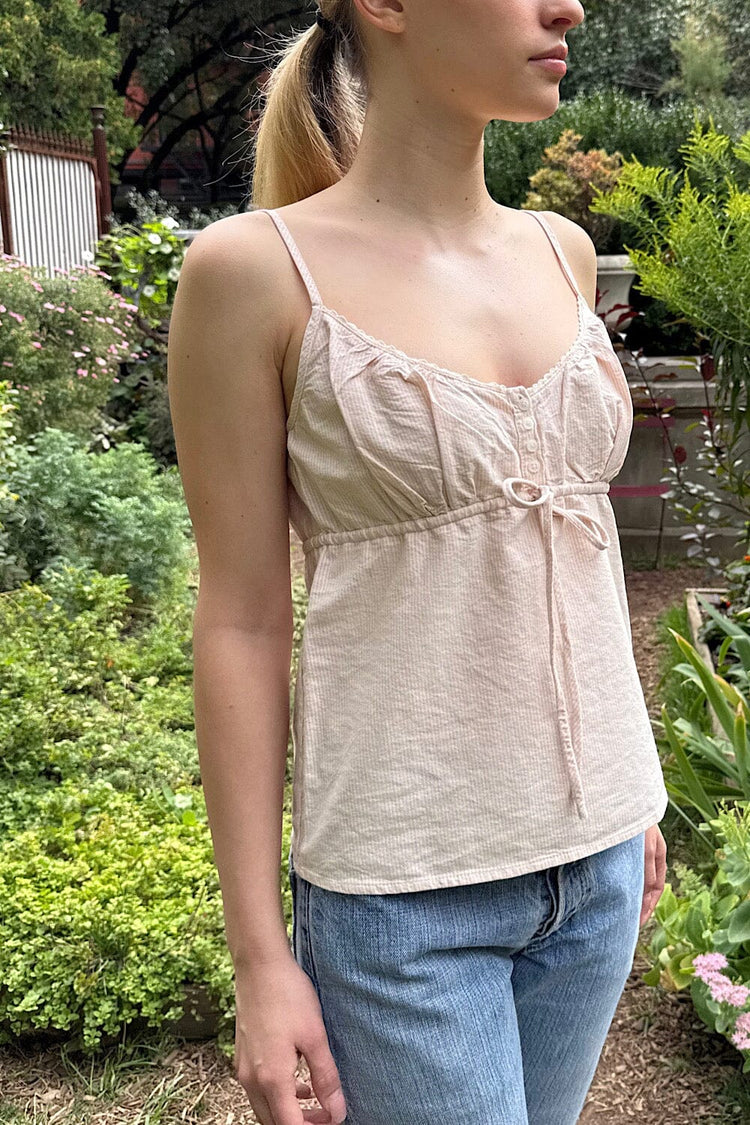 Tiffany Striped Tank | Pink and White Stripes / S