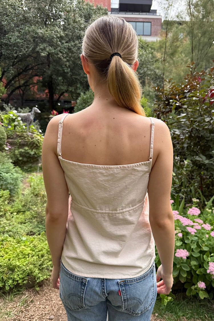 Tiffany Striped Tank | Pink and White Stripes / S