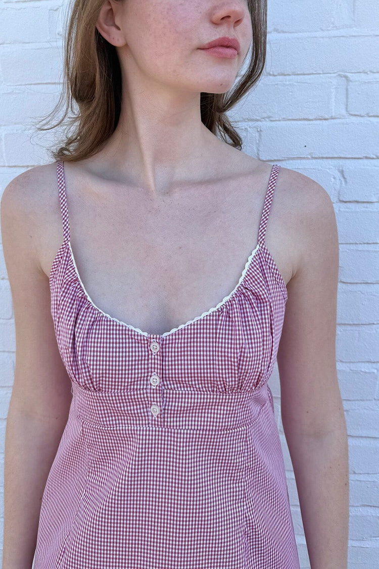 Arianna Plaid Dress | Red And White Checkered / S