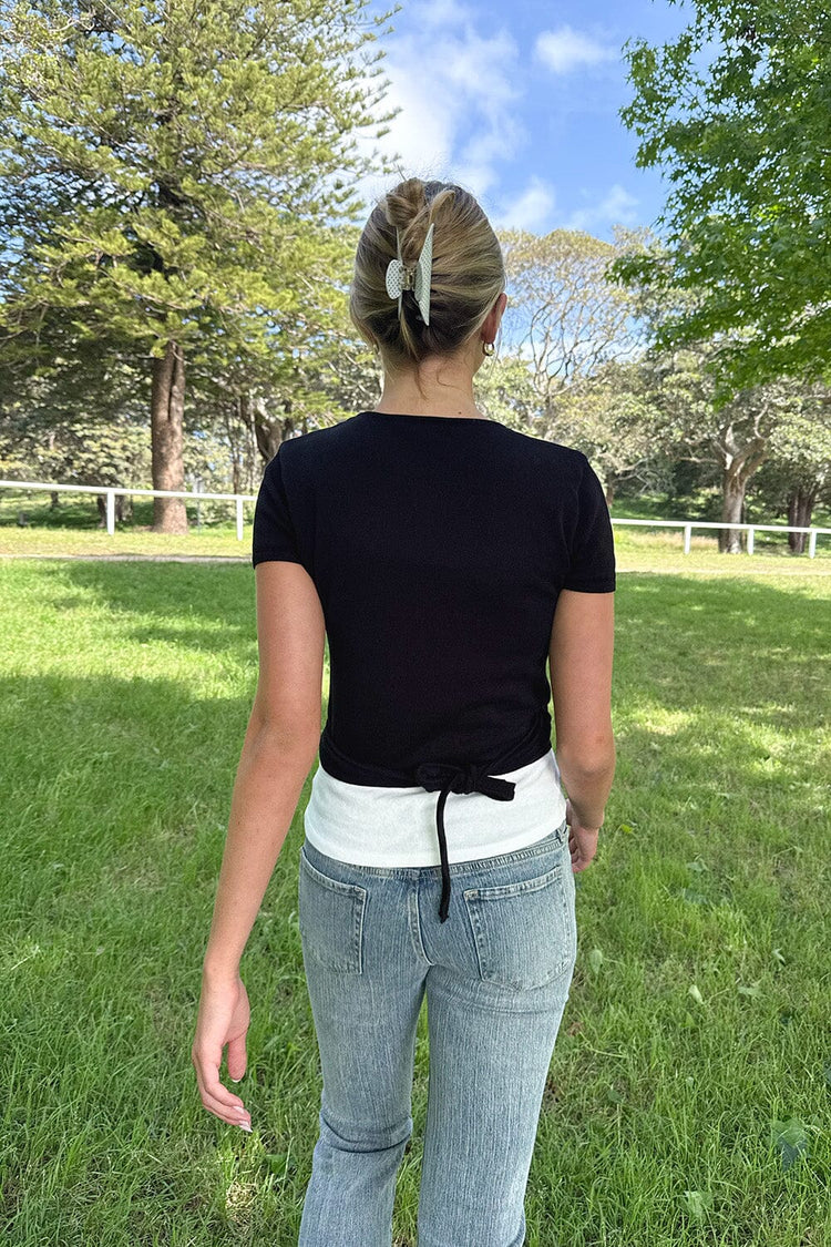 Clara Wrap Top | Black / XS/S