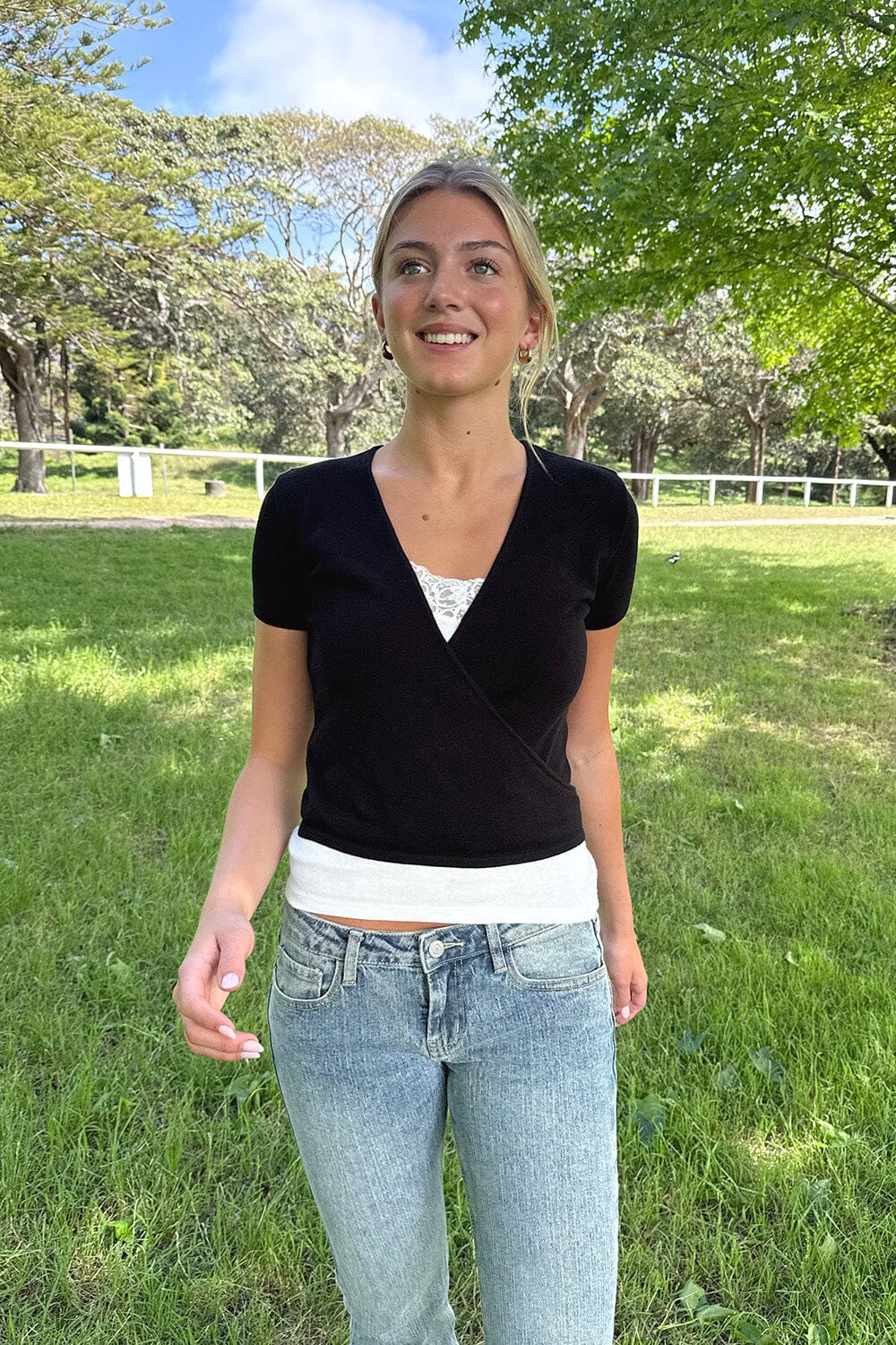 Clara Wrap Top | Black / XS/S