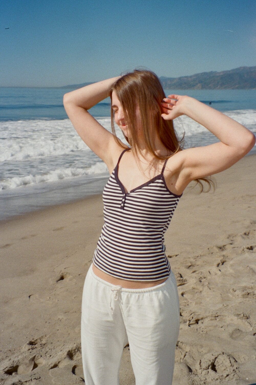 Lorene Stripes Top | Black with White Stripes / XS/S