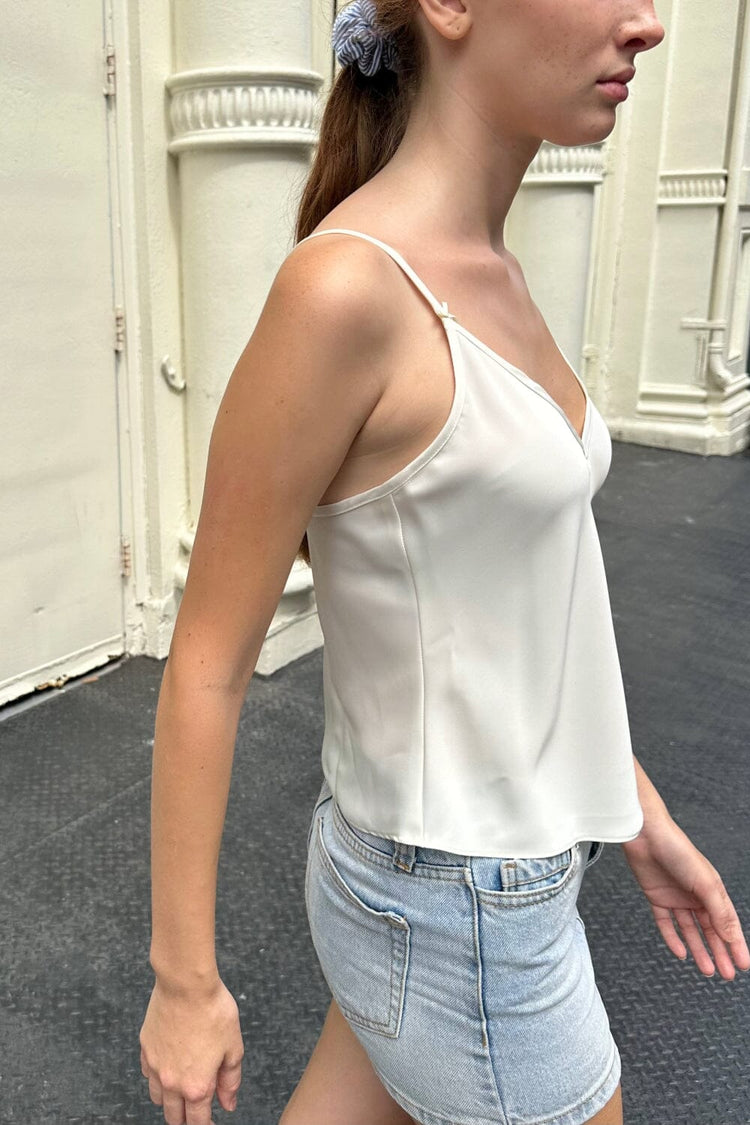 Lorene Silky Tank | Ivory / XS/S