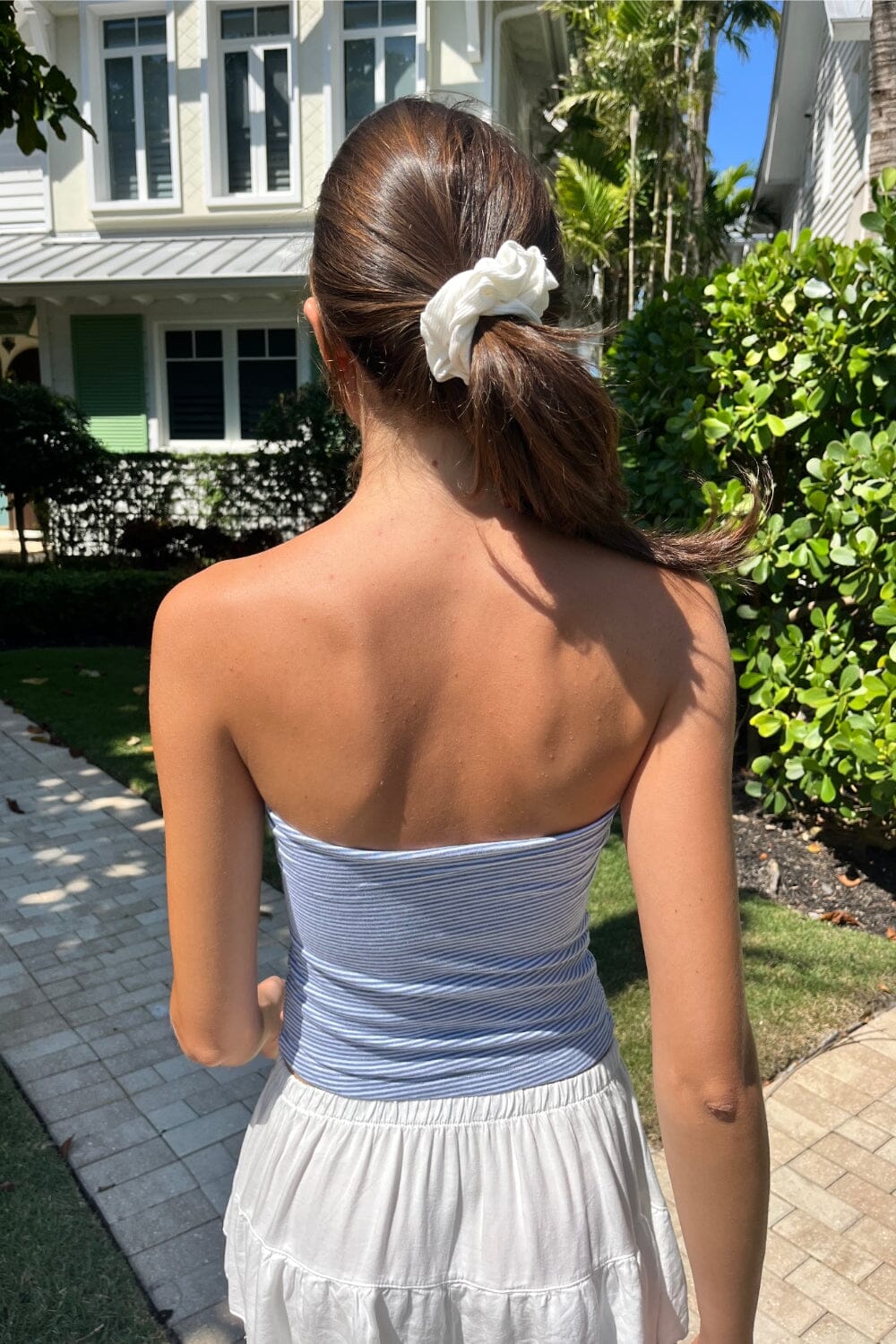 White With Faded Navy Stripes / XS/S