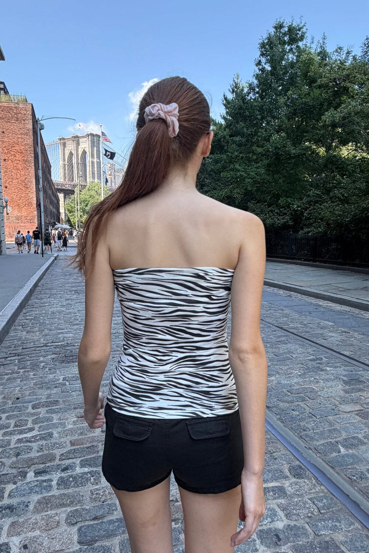 Evelyn Zebra Tube Top | Zebra Print / XS/S