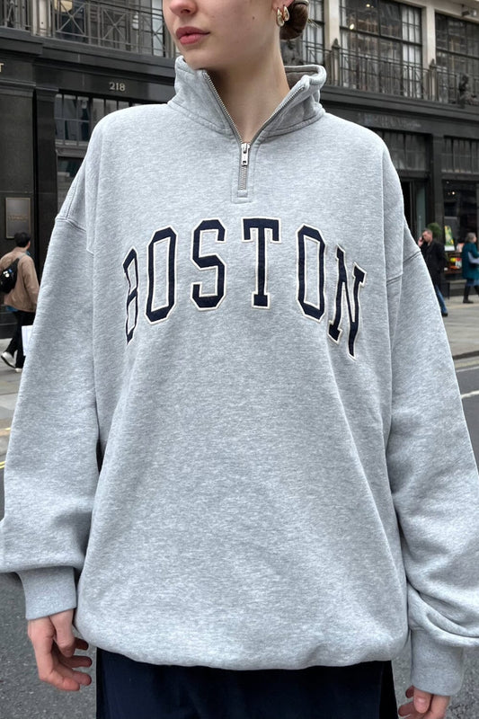 Missy Boston Sweater | Heather Grey / Oversized Fit