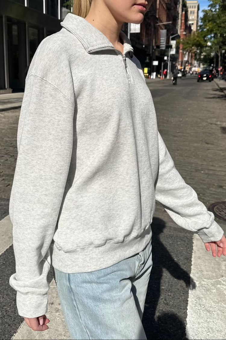 Missy Thermal Pullover | Light Heather Grey / Regular Fit