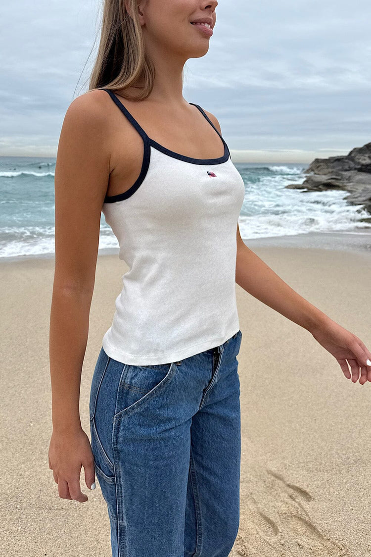 Belle American Flag Tank | White / XS/S