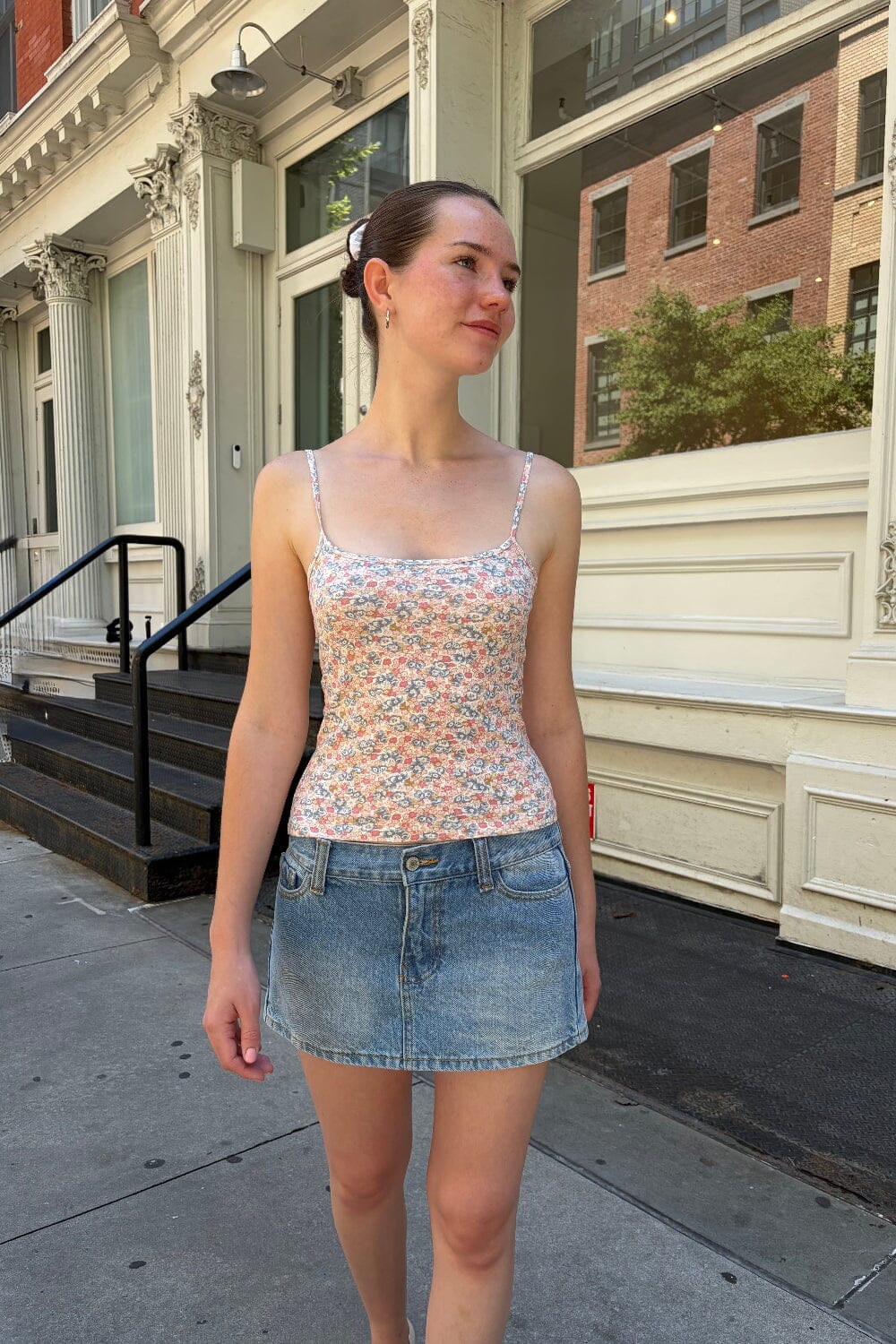 Skylar Floral Tank | Pink And Brown Blue Floral / XS/S