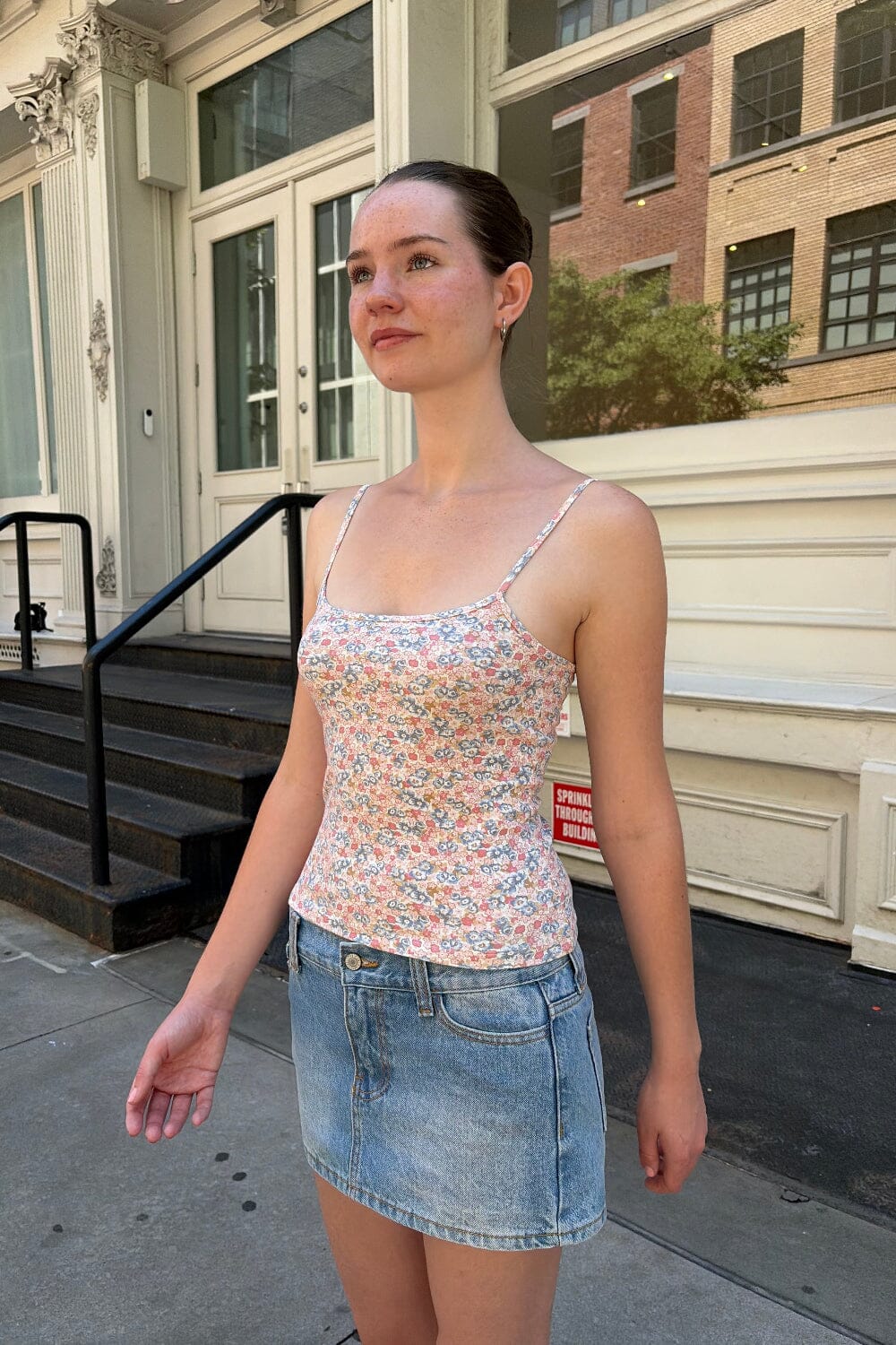 Skylar Floral Tank | Pink And Brown Blue Floral / XS/S