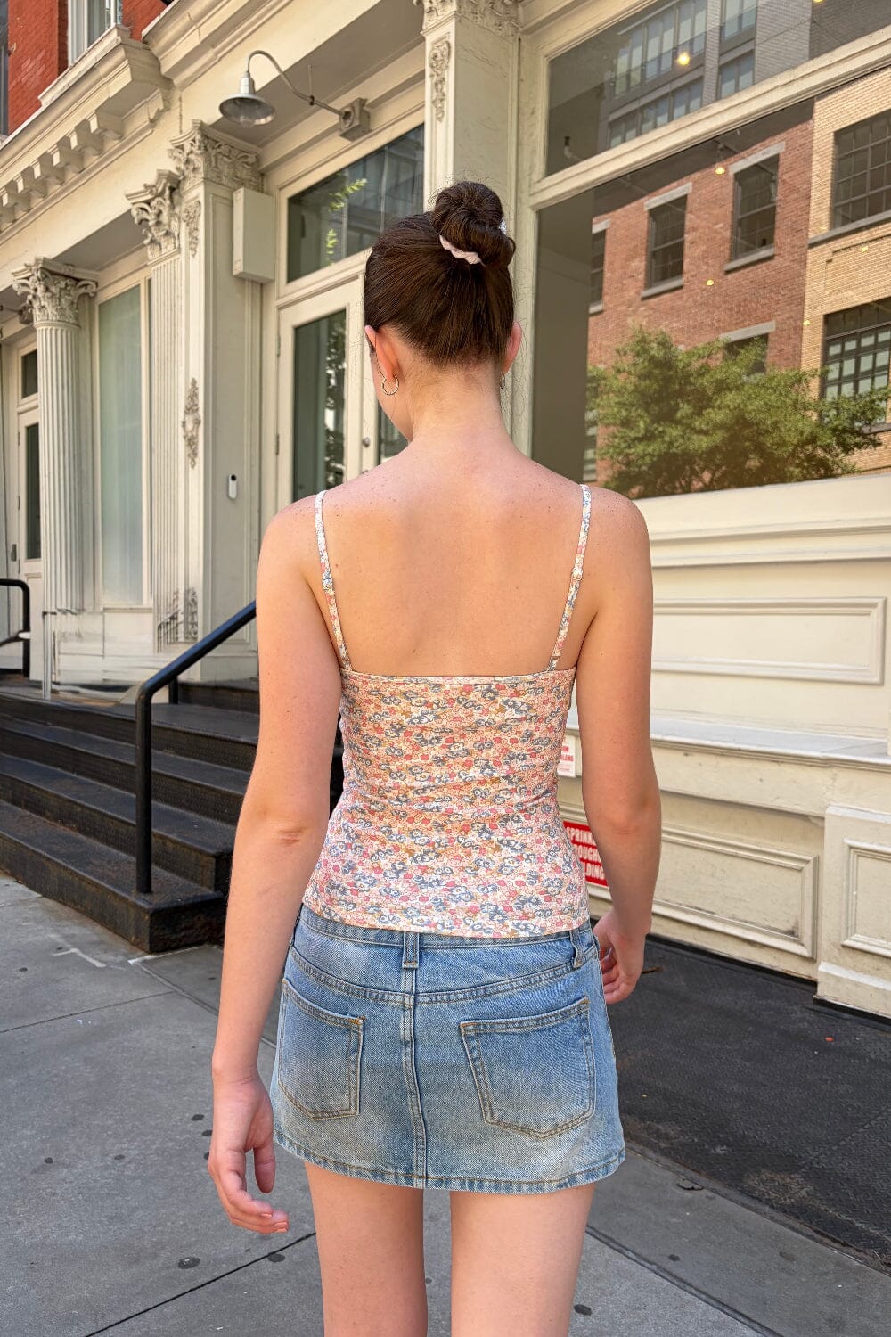 Skylar Floral Tank | Pink And Brown Blue Floral / XS/S