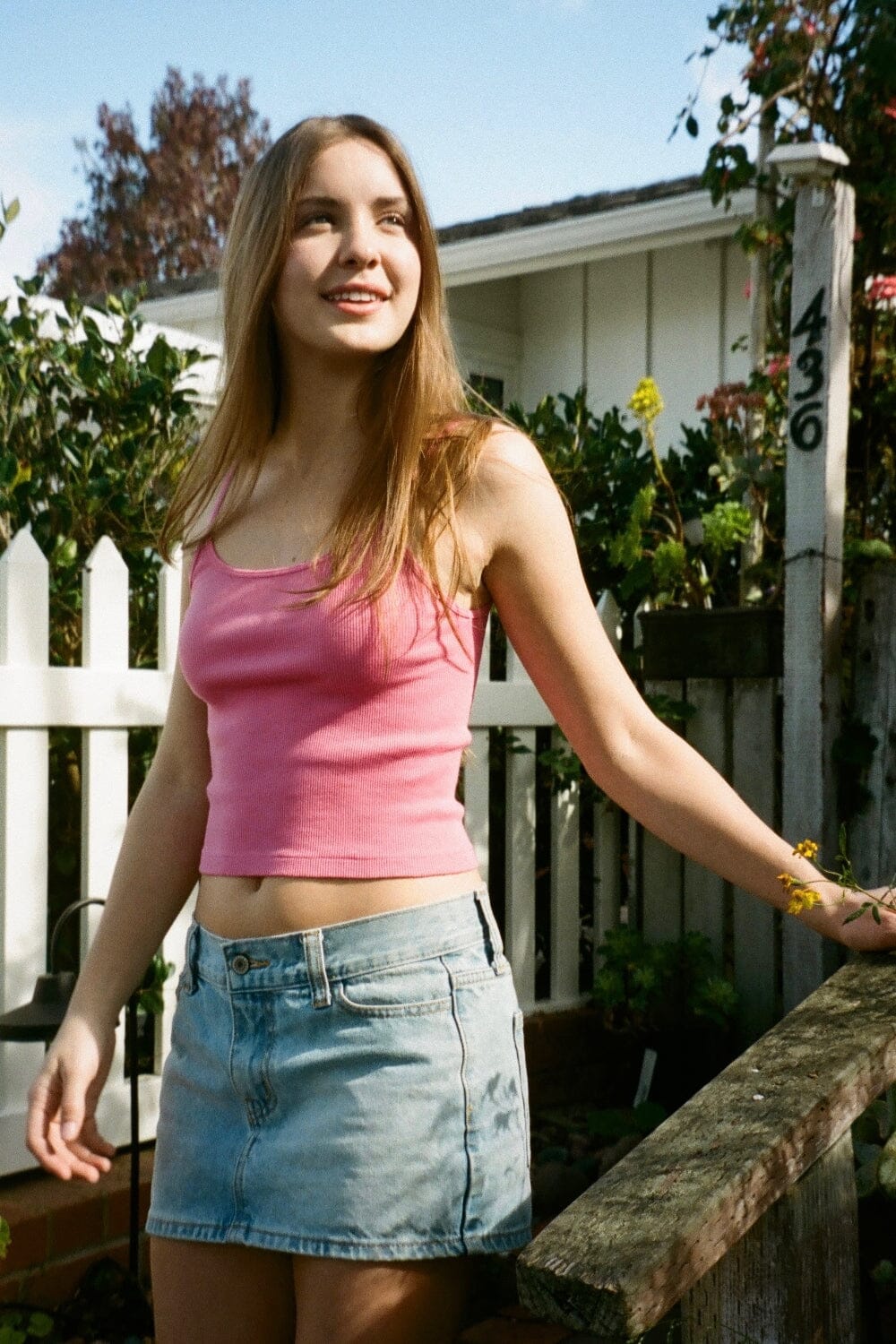 Skylar Ribbed Tank | Rosa Coral / XS/S