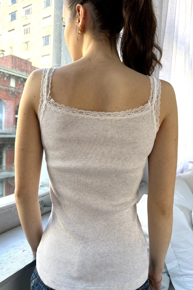 Amaya Lace Tank | Light Grey / XS/S