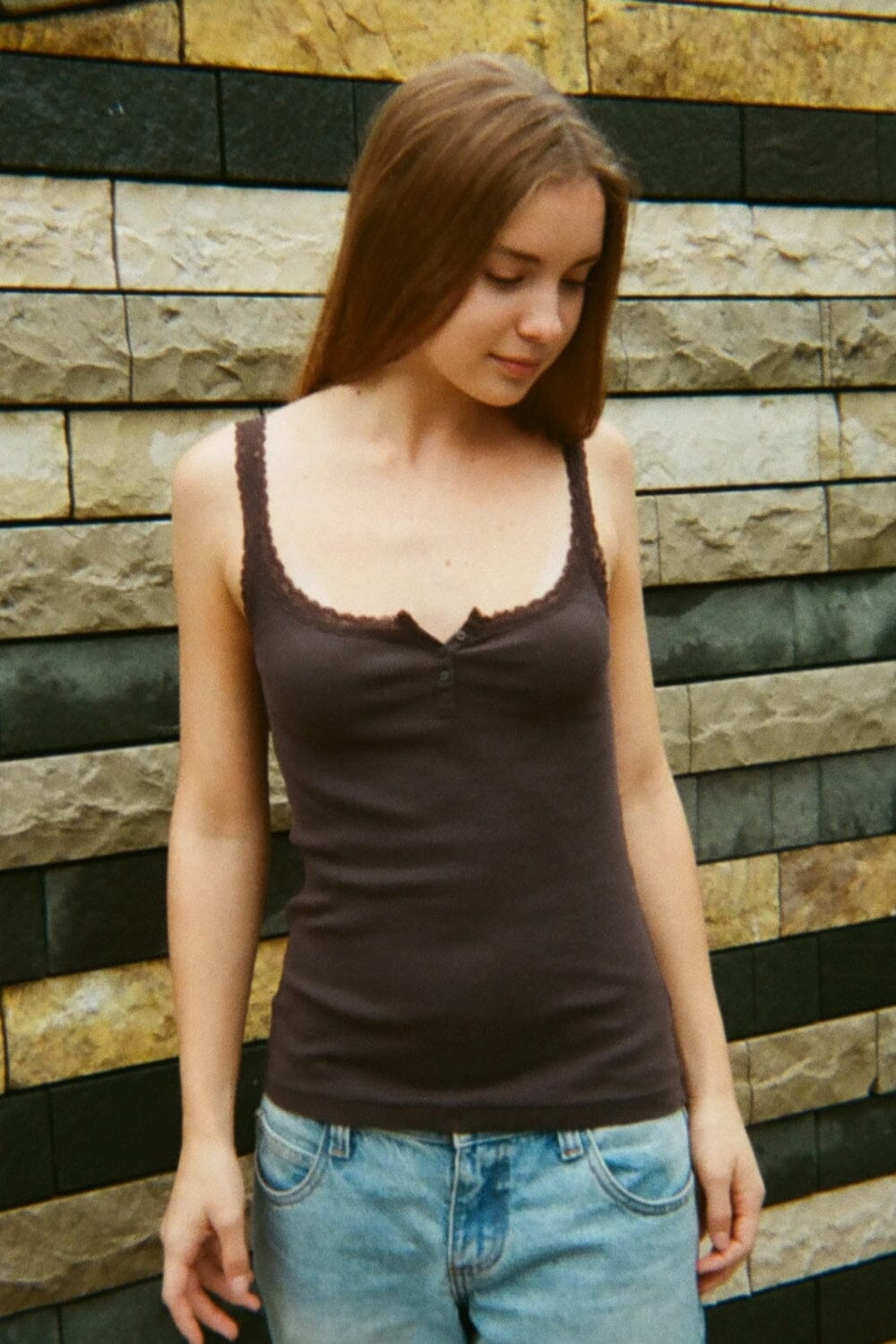 Amaya Lace Tank | Mocha / XS/S