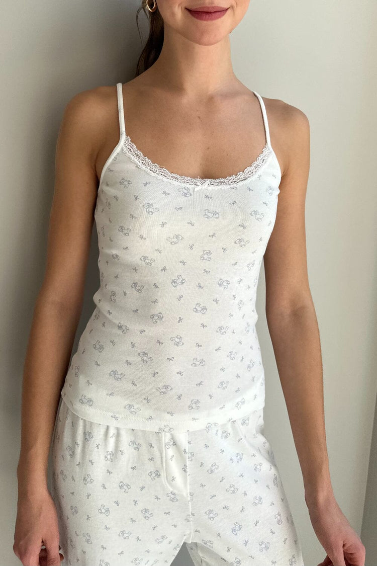 Teddy Lace Tank | Teddy Light Blue / XS/S