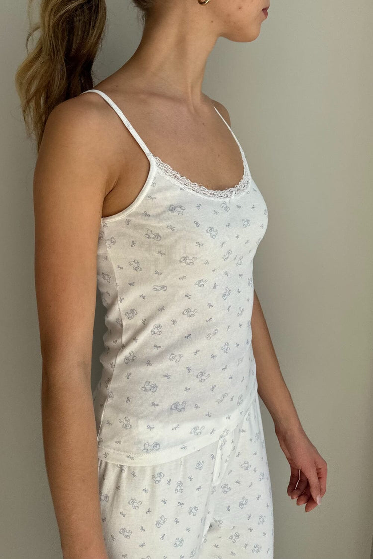 Teddy Lace Tank | Teddy Light Blue / XS/S