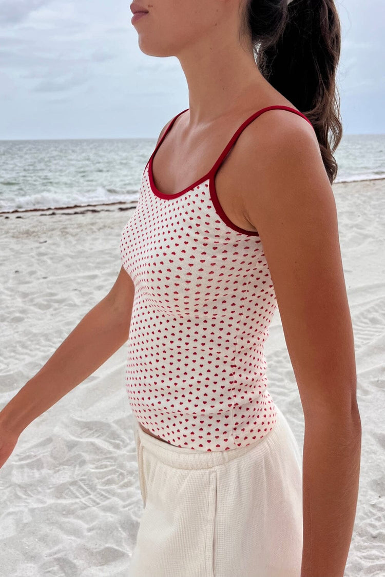 Isabel Heart Lace Tank | Ivory