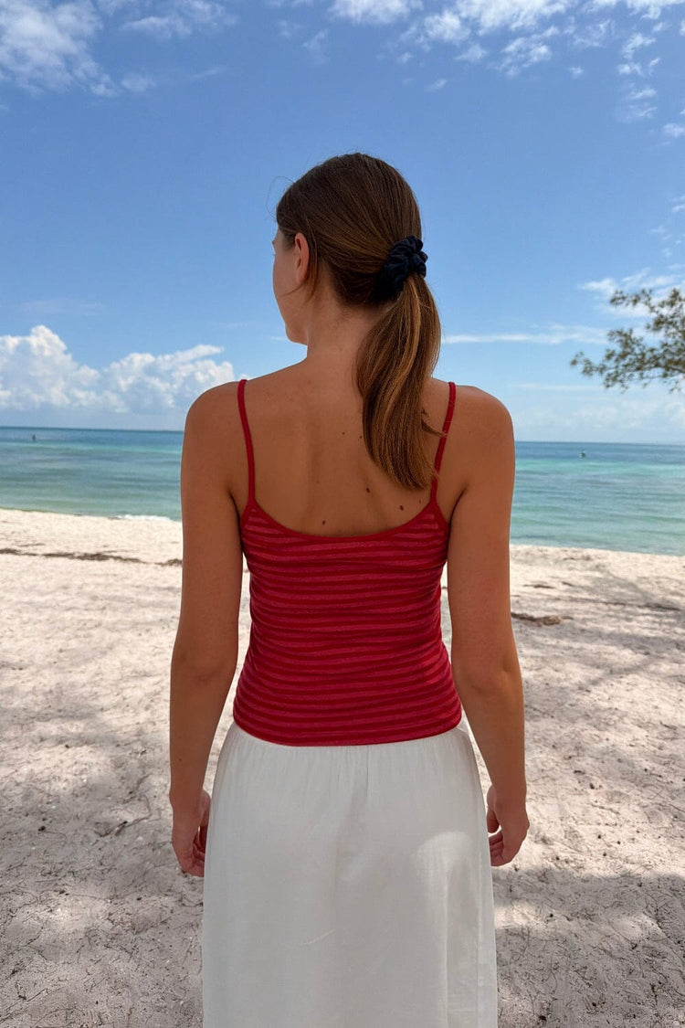 Skylar Striped Tank | Red With Light Red Stripes / XS/S