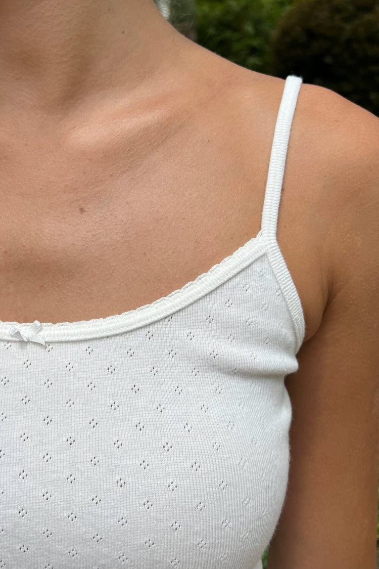 Skylar Eyelet Tank | Natural White / S