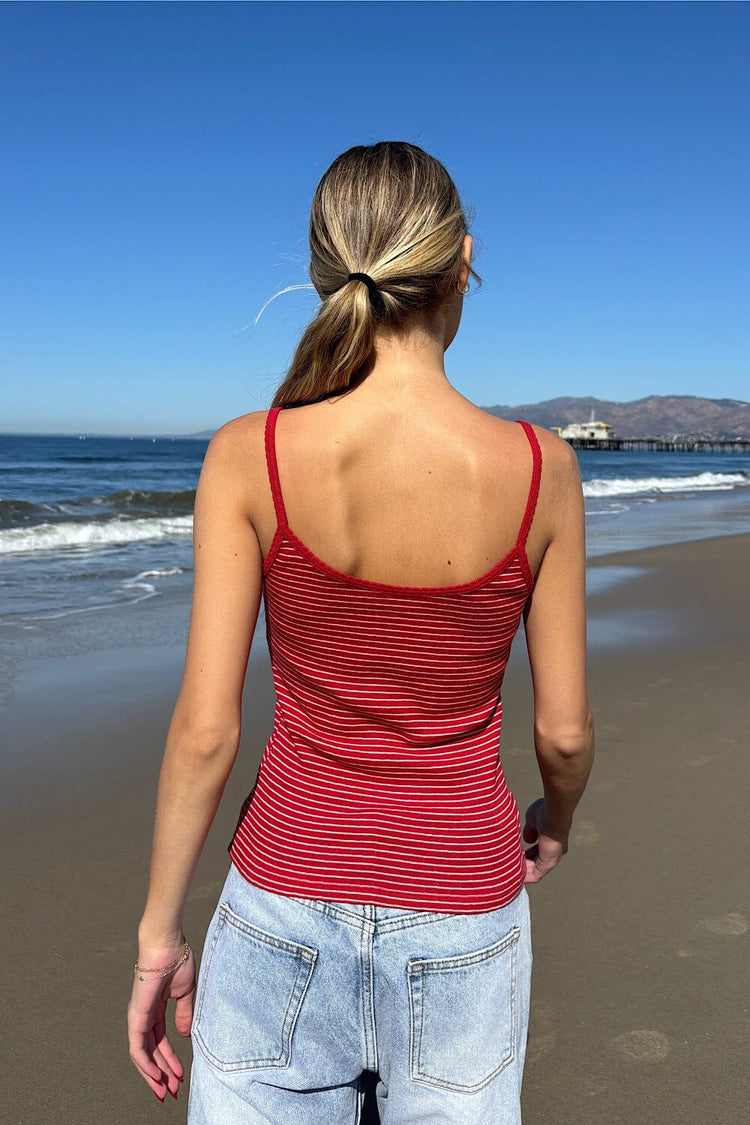 Skylar Striped Tank | Red With White Stripes / XS/S