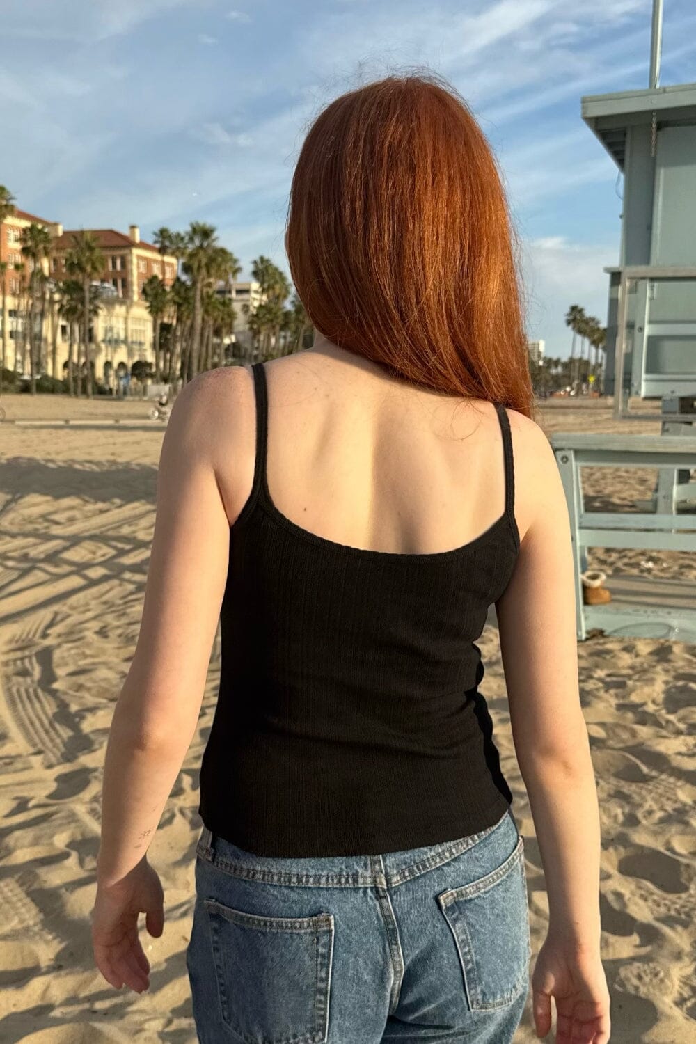 Skylar Eyelet Tank | Black / XS/S