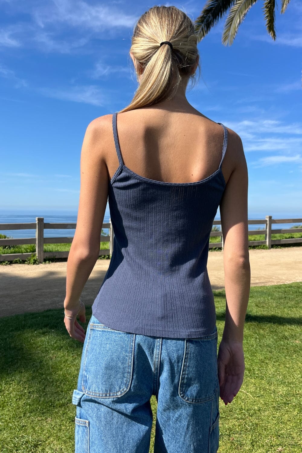 Skylar Ribbed Eyelet Tank