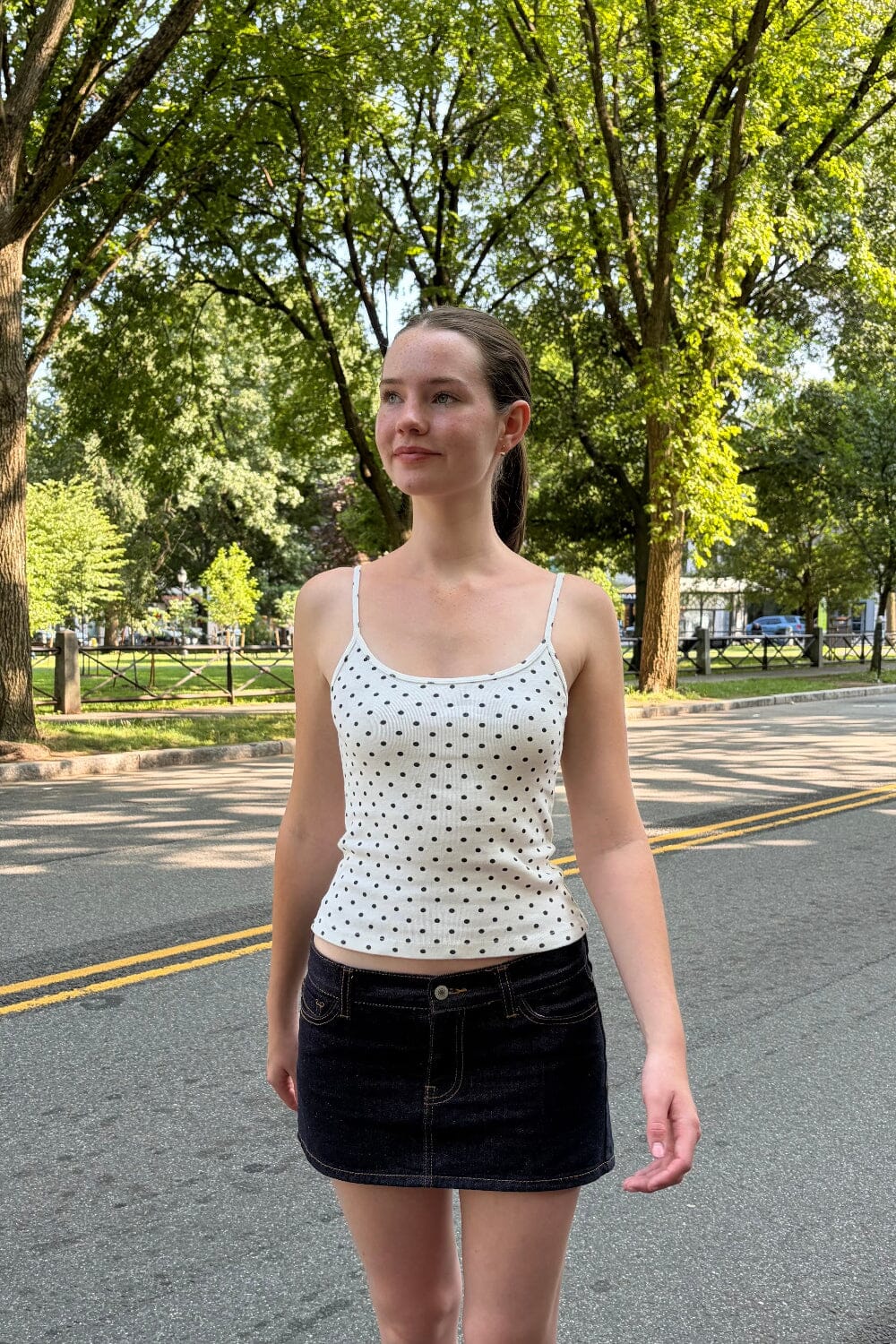 Skylar Polka Dots Tank | White with Black Polka Dots / XS/S