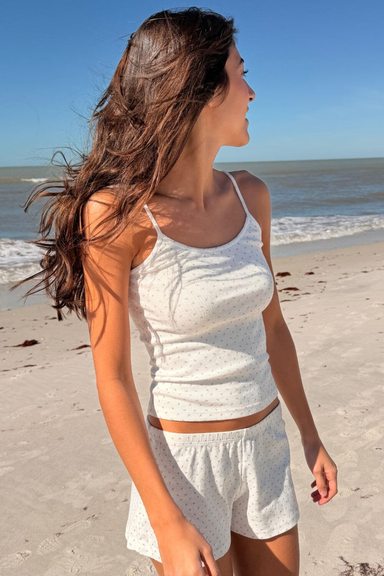 Skylar Rosebud Tank | White with Rosebud / XS/S