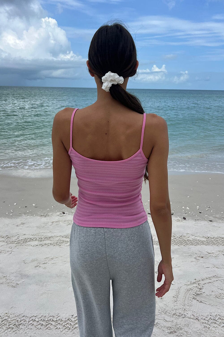 Skylar Striped Tank | Bubblegum Pink And Pink Stripe / XS/S