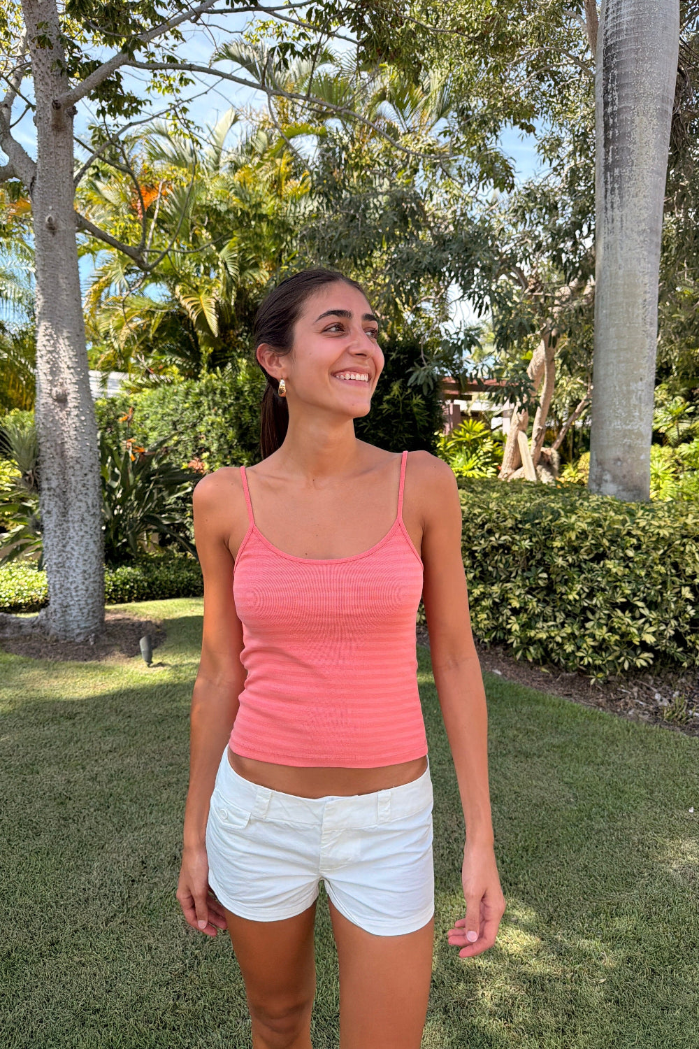 Skylar Striped Tank | Peach and Pink Peach Stripes / XS/S