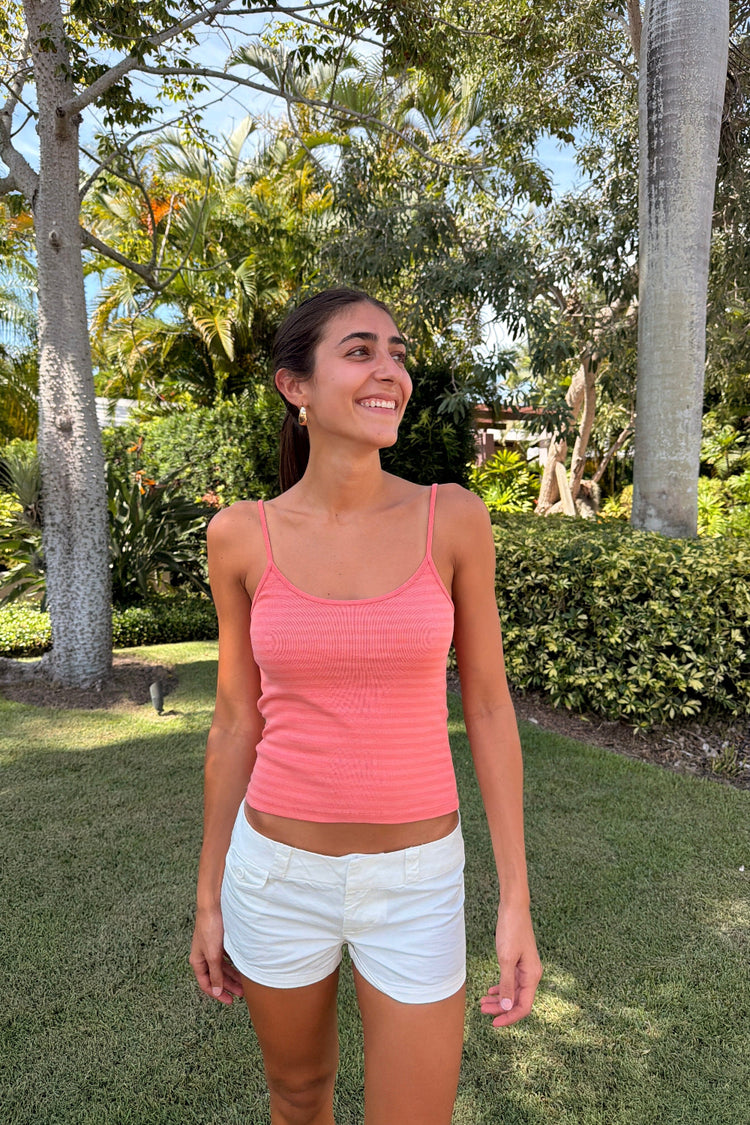 Skylar Striped Tank | Peach and Pink Peach Stripes / XS/S