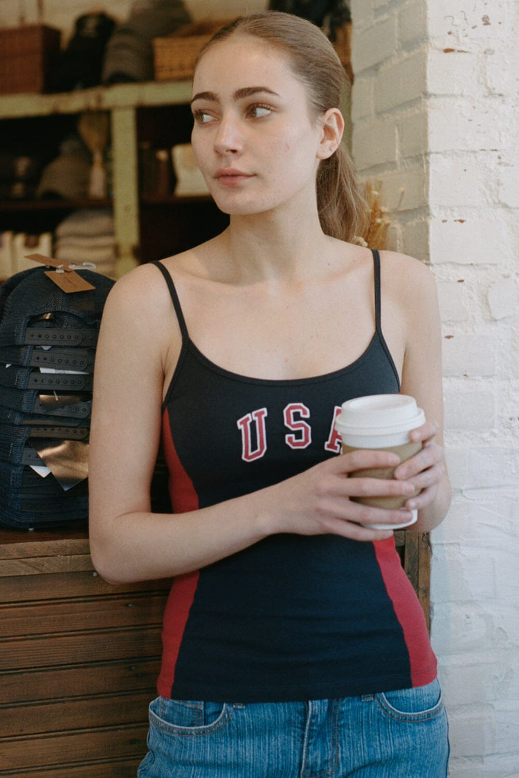 Helena USA Tank | Classic Navy with Red / XS/S